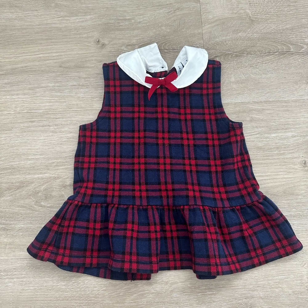 Janie and Jack Red and Blue Plaid Kids Set